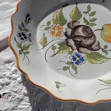 Load image into Gallery viewer, Antique Faience French Floral Plate
