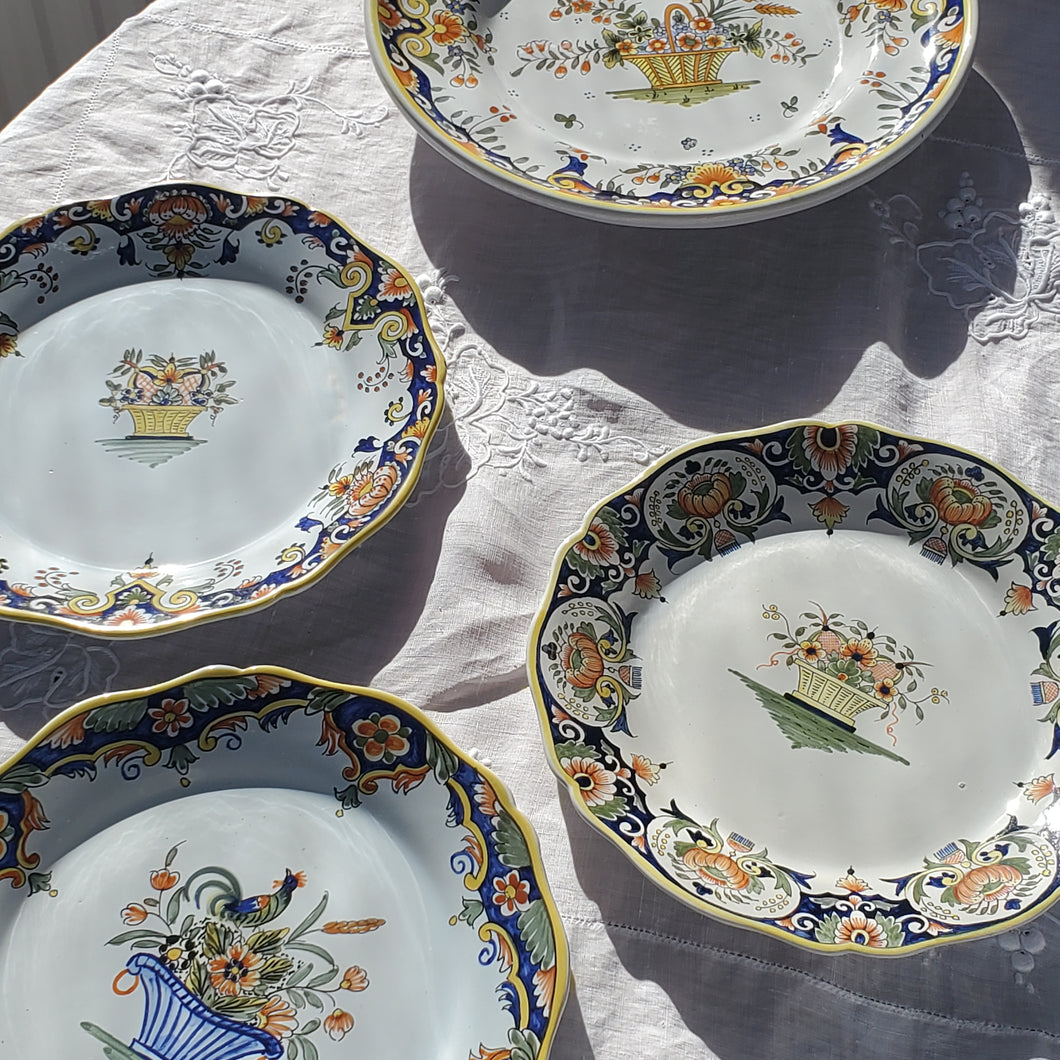 Set Of Four French Faience Plates