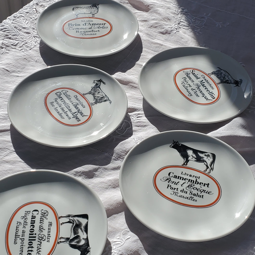 Set Of Six French Cheese Plates