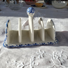 Load image into Gallery viewer, Blue and White Splatterware Toast Rack
