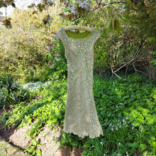 Load image into Gallery viewer, Green Floral Burnout Slip Midi Dress
