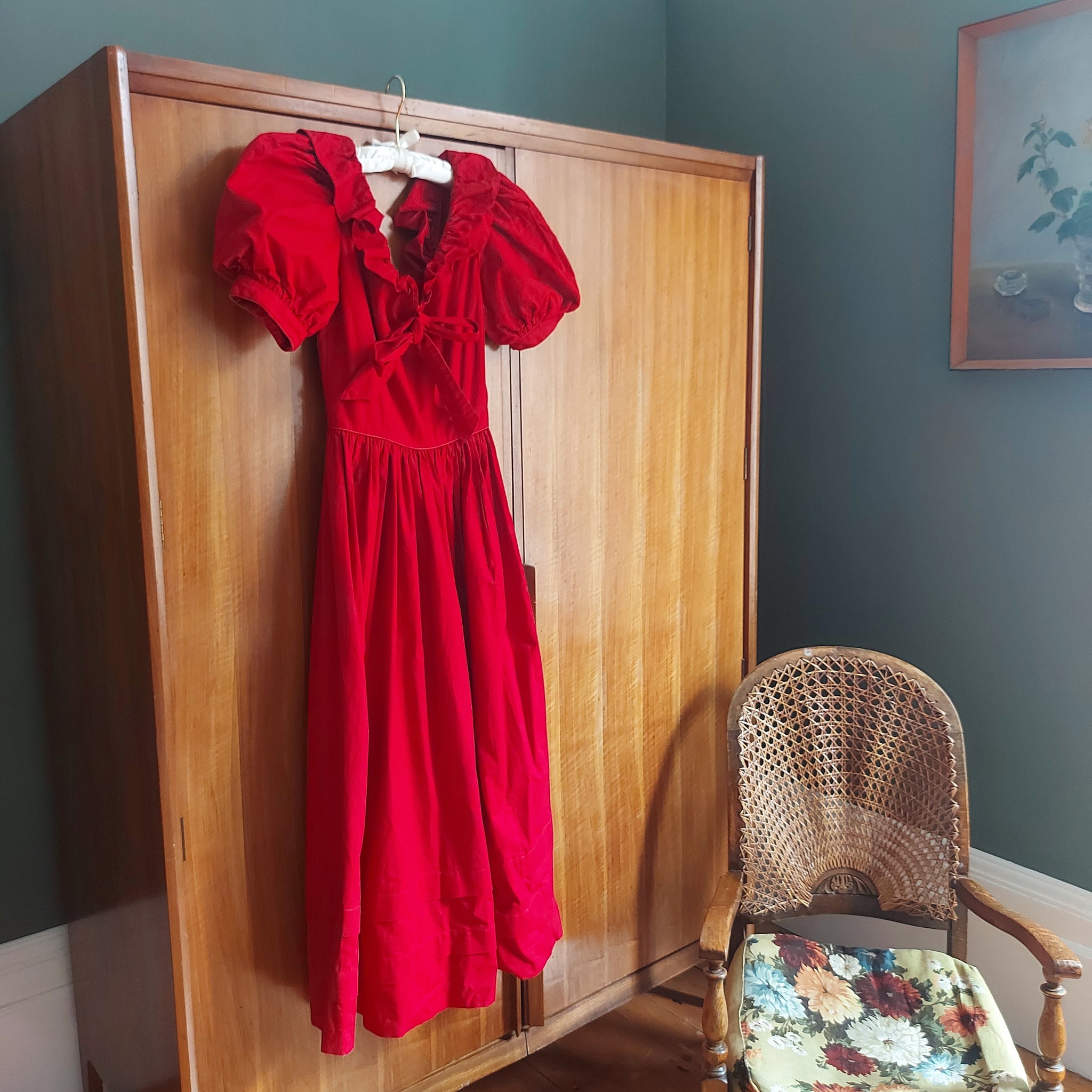 Laura ashley red velvet dress discount