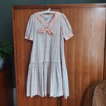 Load image into Gallery viewer, Laura Ashley Checkered Sailor Style Shift Dress
