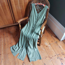 Load image into Gallery viewer, Olive Green Linen Button Down Midi Dress
