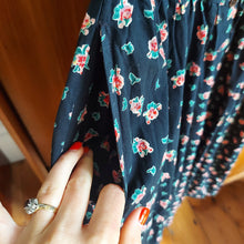 Load image into Gallery viewer, Black Cotton Floral Midi Dress
