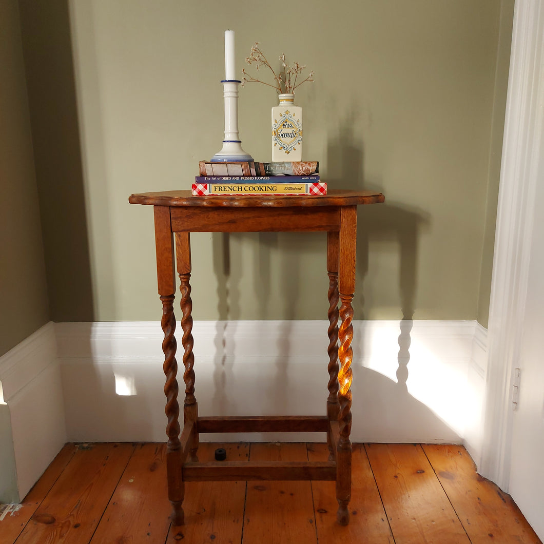 Antique Oak Barley Twist Table