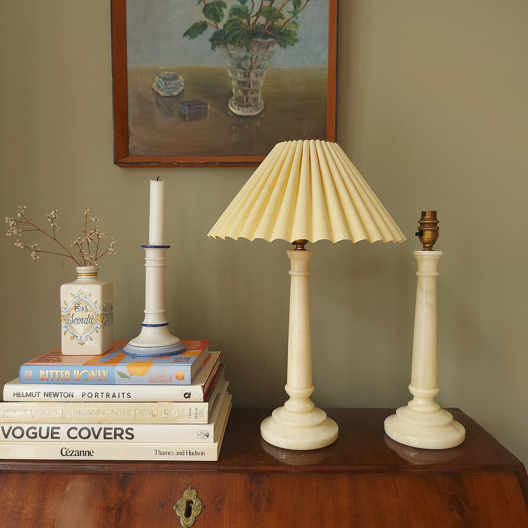 Pair of Alabaster Lamps