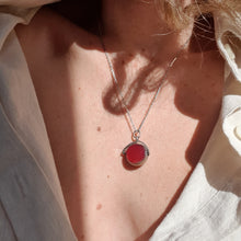 Load image into Gallery viewer, Antique Silver Victorian Swivel Fob Pendant with Bloodstone and Carnelian on Unusual Link Chain

