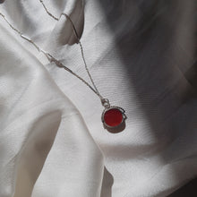 Load image into Gallery viewer, Antique Silver Victorian Swivel Fob Pendant with Bloodstone and Carnelian on Unusual Link Chain
