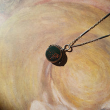 Load image into Gallery viewer, Antique Silver Victorian Swivel Fob Pendant with Bloodstone and Carnelian on Unusual Link Chain
