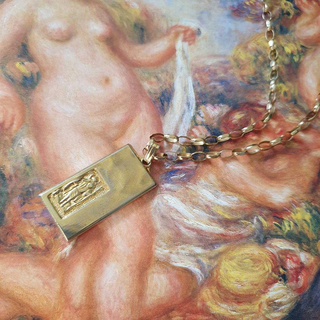 necklace on painting