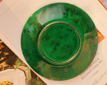 Load image into Gallery viewer, Vintage green majolica leaf plate
