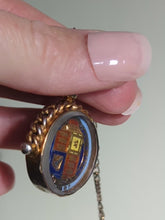 Load and play video in Gallery viewer, Rare Victorian 1894 Sterling Silver Mount with 1887 Enamelled Shilling Coin Fob Pendant
