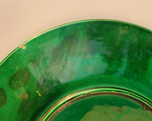 Load image into Gallery viewer, Vintage green majolica leaf plate
