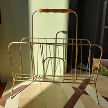 Load image into Gallery viewer, Mid Century Bamboo Magazine Rack
