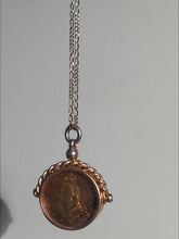 Load and play video in Gallery viewer, Rare Victorian 1894 Sterling Silver Mount with 1887 Enamelled Shilling Coin Fob Pendant
