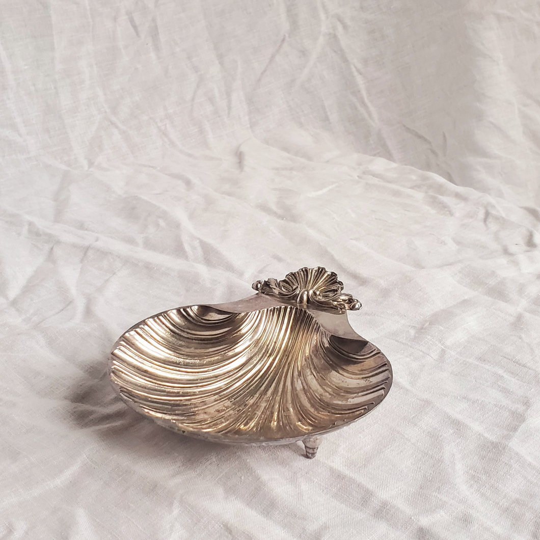 Silver plated shell dish