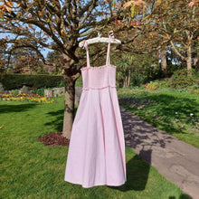 Load image into Gallery viewer, Pink Shirred Laura Ashley Tie Up Dress
