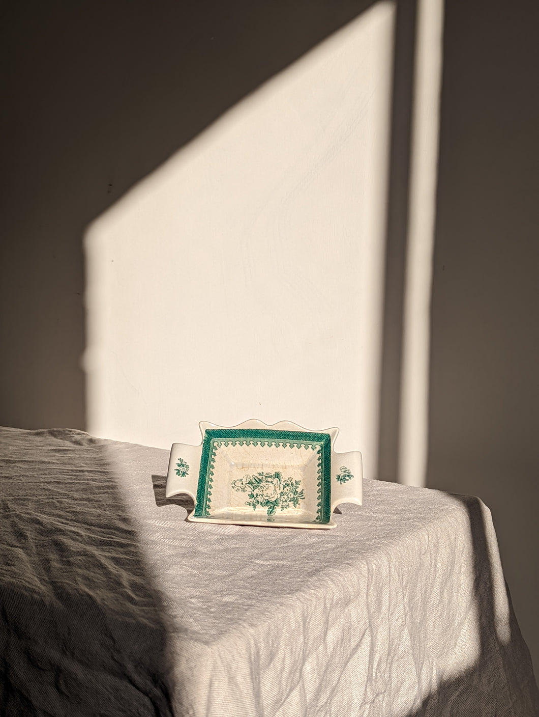 Green and White Wedgewood Ceramic Trinket Dish