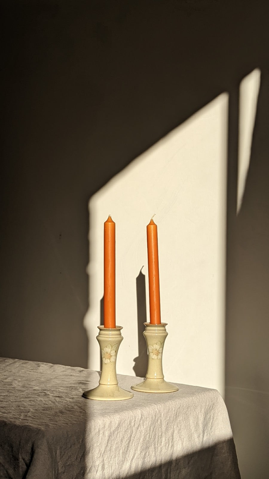 Pair of denbyshire candlestick holders