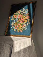 Load image into Gallery viewer, A Large Blue Floral Tapestry Print
