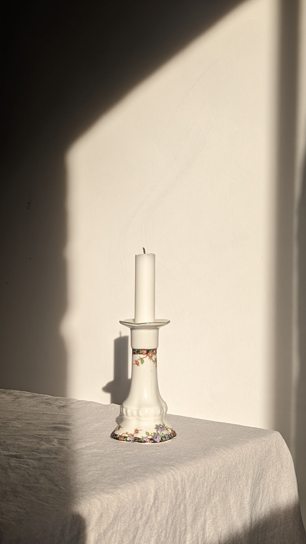 Ceramic Floral Candlestick Holder