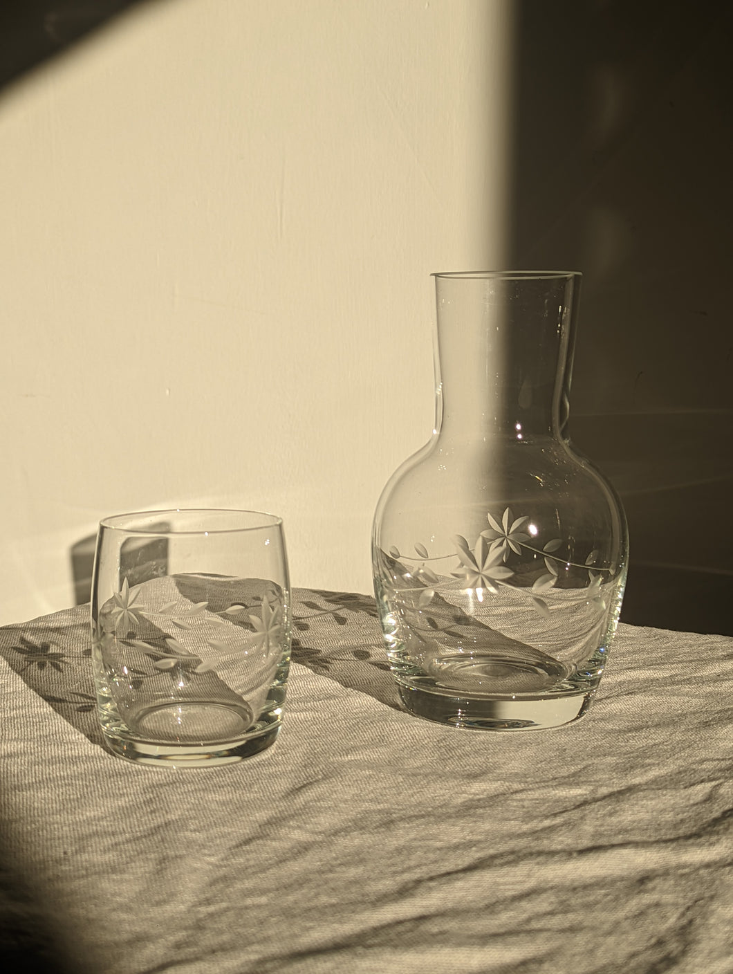 Cut Glass Carafe and Tumbler