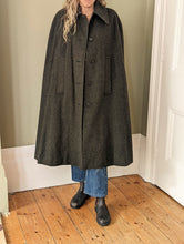 Load image into Gallery viewer, Olive Green Wool Cape Coat
