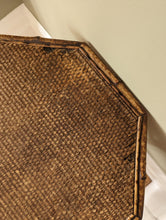 Load image into Gallery viewer, Antique Victorian 3 tier bamboo side table with octagonal table top
