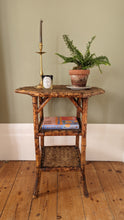 Load image into Gallery viewer, Antique Victorian 3 tier bamboo side table with octagonal table top
