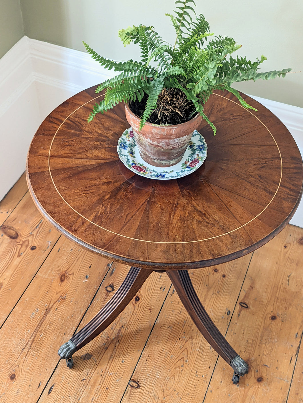 Regency Style Mahogany Coffee Table with Lion Claw Legs
