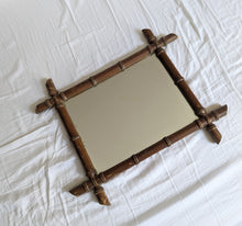 Load image into Gallery viewer, Antique French Faux Bamboo Mirror
