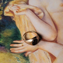 Load image into Gallery viewer, Antique 9ct Gold Black Onyx Pinky Signet Ring
