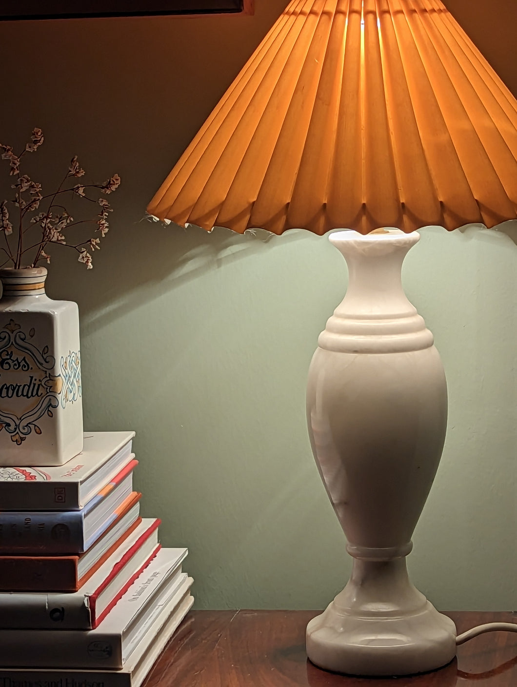 Large Antique Alabaster Lamp
