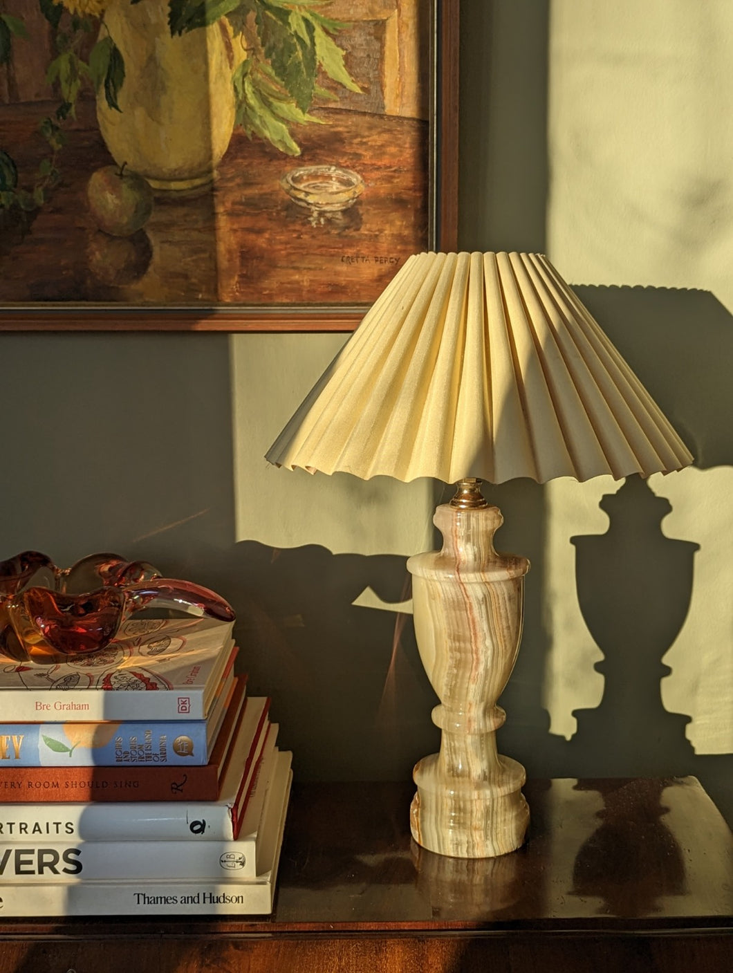 Large Vintage Onyx lamp The Antik Store