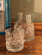 Load image into Gallery viewer, antique crystal carafe and tumbler 
