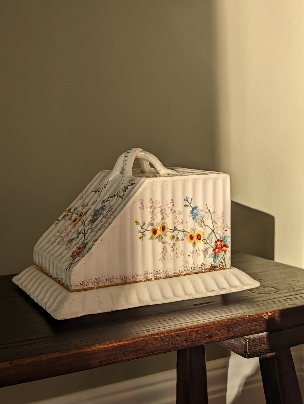 19th Century Cheese Keeper Butter Dish by Franz Ant Mehlem