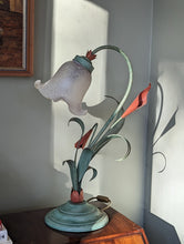 Load image into Gallery viewer, Vintage Tole Flower Table Lamp
