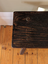 Load image into Gallery viewer, 19th Century Antique Rustic Pitch Pine Painted Bench Stool
