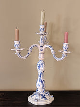 Load image into Gallery viewer, blue and white candleabra
