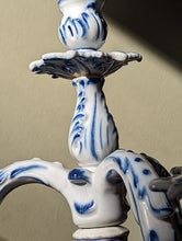 Load image into Gallery viewer, blue and white candleabra

