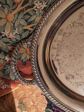 Load image into Gallery viewer, silver handle on floral tray
