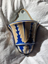 Load image into Gallery viewer, blue and white wall mount sconce 
