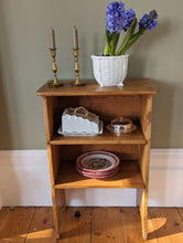 Load image into Gallery viewer, small pine shelf with crockery
