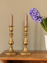 Load image into Gallery viewer, Pair of Antique Brass Candlestick Holder

