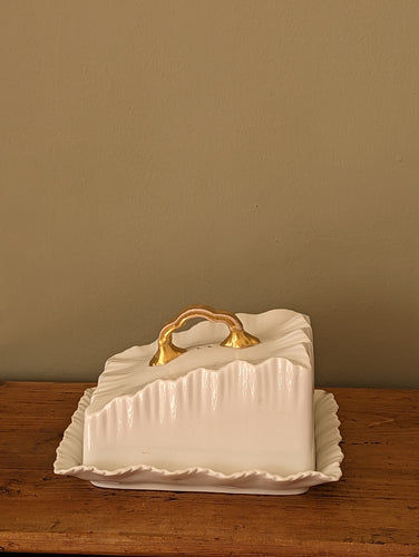 cheese dish on table