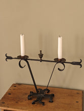 Load image into Gallery viewer, Antique French Black Metal Candlestick Holder
