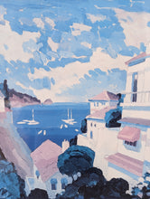 Load image into Gallery viewer, Vintage Max Hayslette Seaside Print in Gold Gilded Frame
