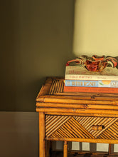 Load image into Gallery viewer, vintage bamboo bedside table
