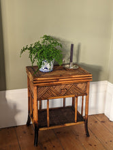 Load image into Gallery viewer, vintage bamboo bedside table
